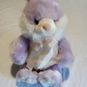 Fluffy Bunny Plush Toy - Lavender and White